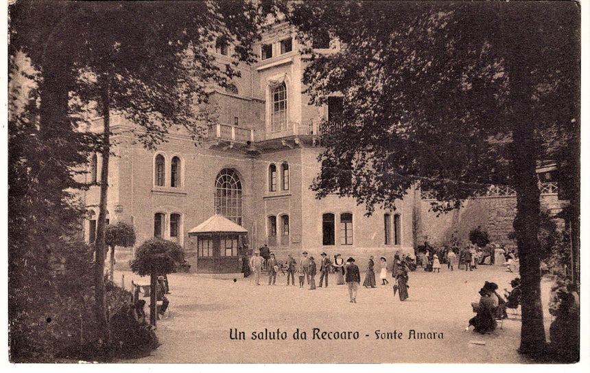 Cartolina antica Un saluto da Recoaro Fonte Amara