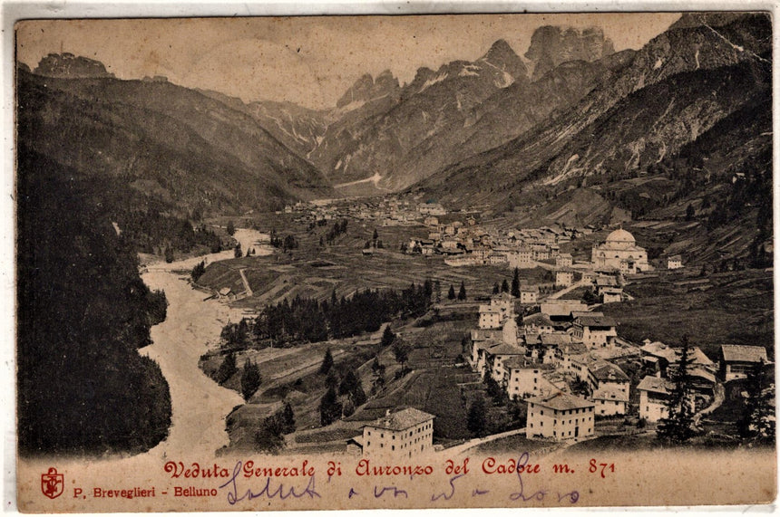 Cartolina antica Veduta di Auronzo del Cadore Belluno