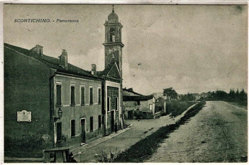 Cartolina antica Scortichino panorama Bondeno Ferrara