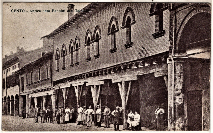 Cartolina antica Cento antica casa Pannini