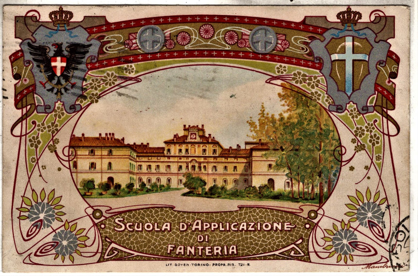 Cartolina antica Parma Scuola d Applicazione Fanteria