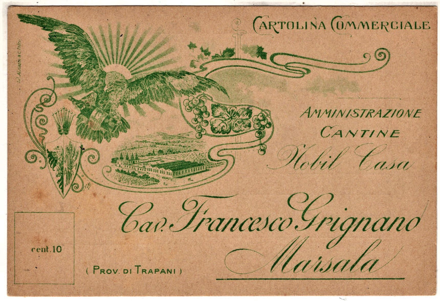 Cartolina antica cartolina commerciale amministrazione Cantine Cav.F.Grignano