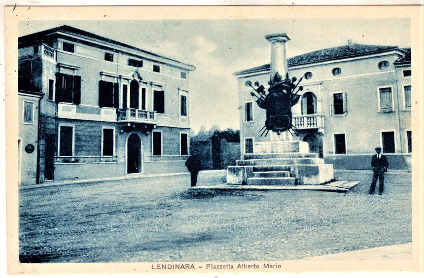Cartolina antica Lendinara piazza Alberto Mario