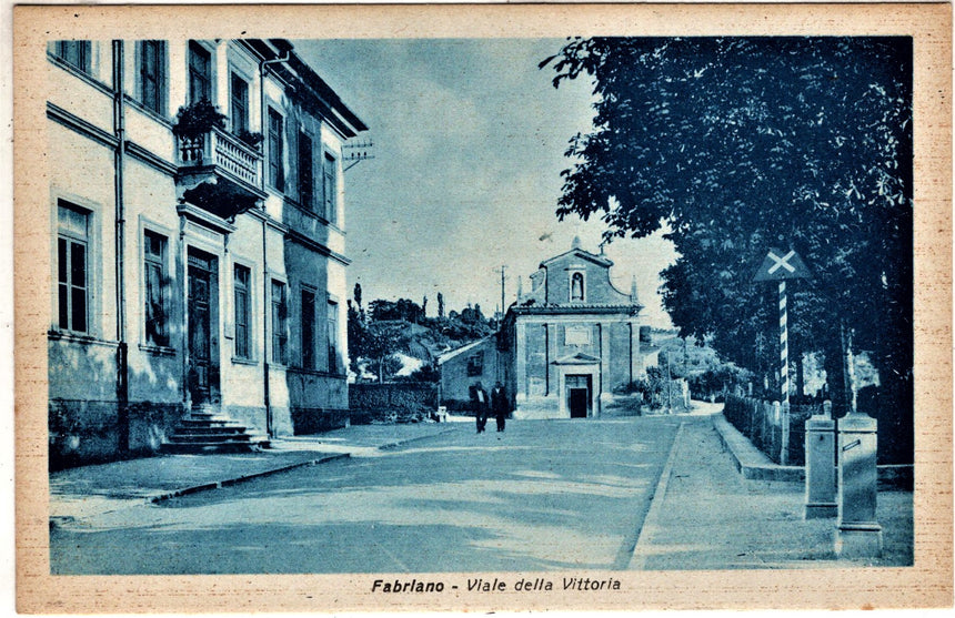 Cartolina antica Fabriano viale della Vittoria