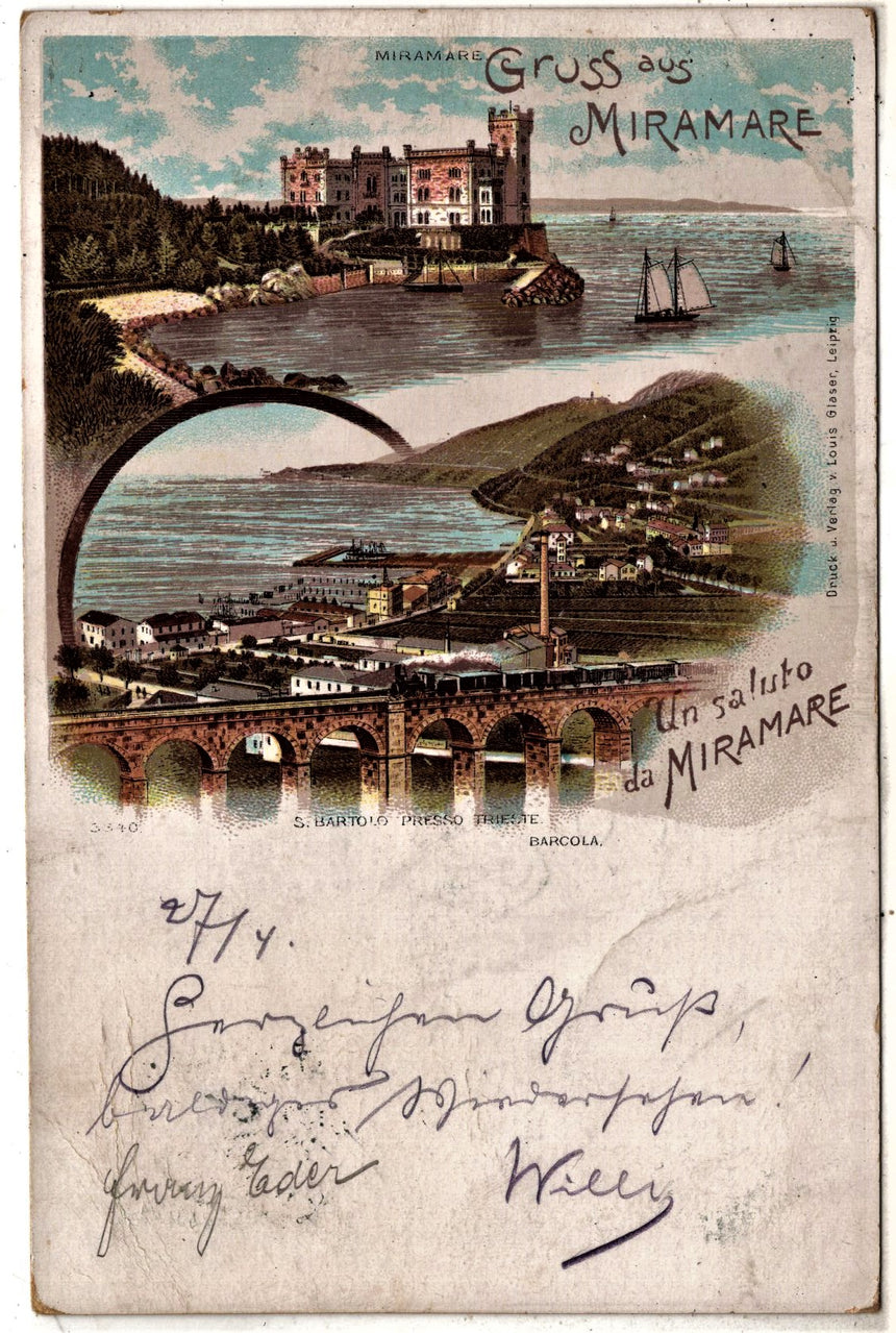 Cartolina antica Gruss aus Miramare Saluti da Miramare