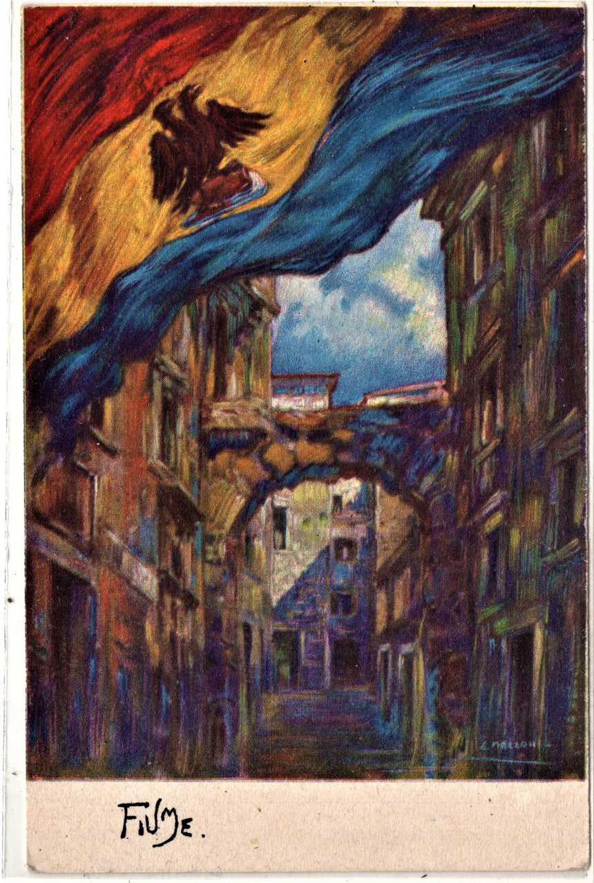 Cartolina antica Fiume Gorizia Giuseppe Mazzoni redazione La Tradotta