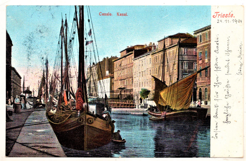 Cartolina antica Trieste Canal Grande