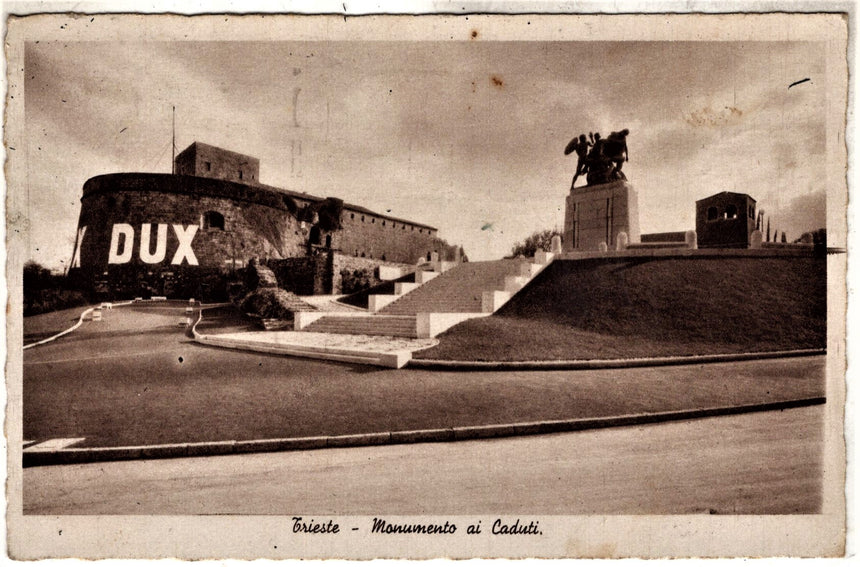 Cartolina antica Trieste monumento ai caduti