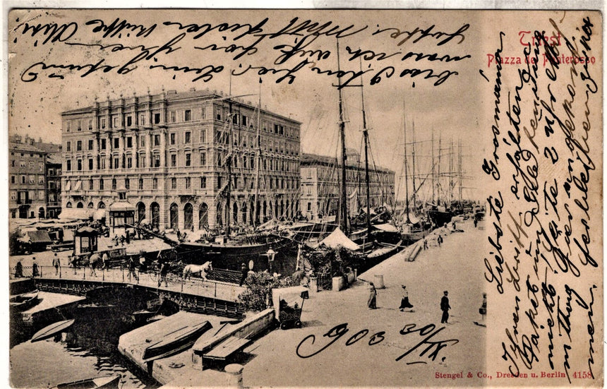 Cartolina antica Trieste Ponte rosso