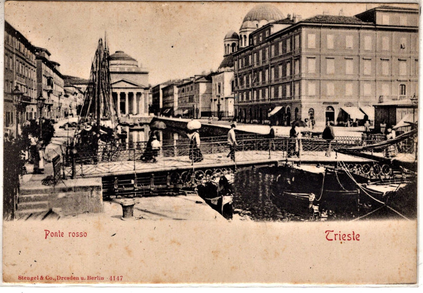 Cartolina antica Trieste Ponte Rosso