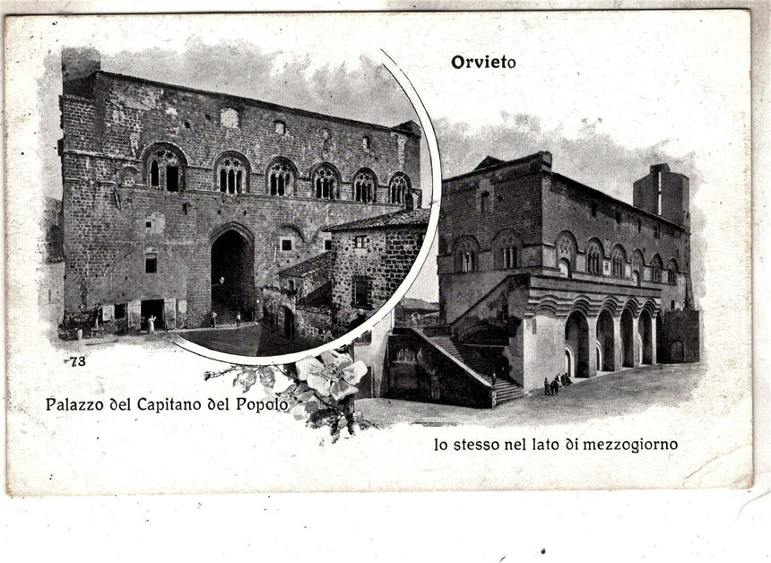 Cartolina antica Orvieto Palazzo del Capitano