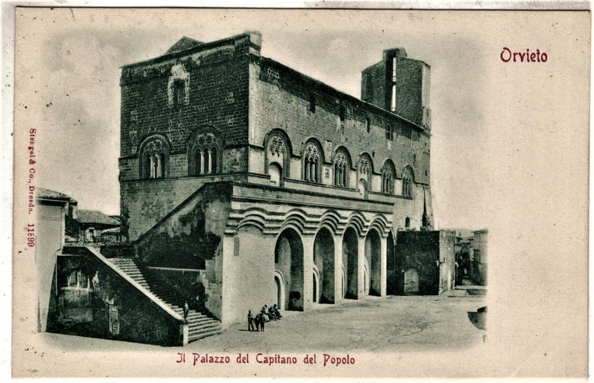Cartolina antica Orvieto Palazzo del Capitano