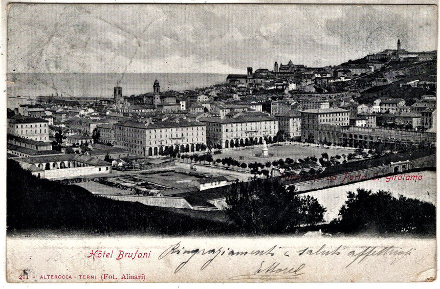 Cartolina antica Terni Hotel Brufani