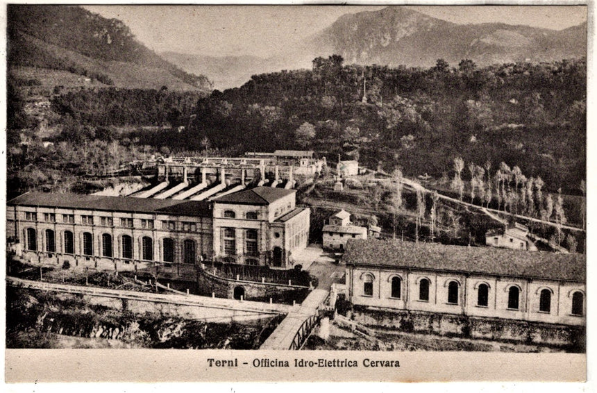 Cartolina antica Terni Officina idro elettrica Cervara