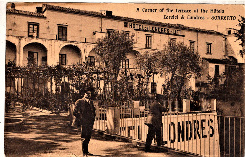 Cartolina antica Sorrento Hotel de Londres Lift