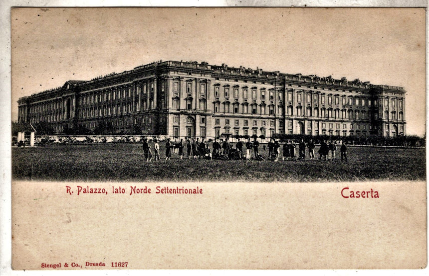 Cartolina antica Caserta Reggio Palazzo scuola sott Ufficiali