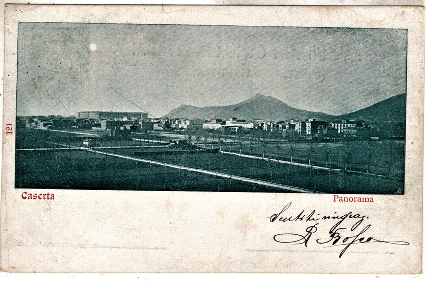 Cartolina antica Caserta panorama nel 1900