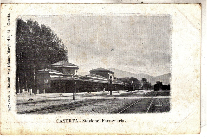 Cartolina antica Caserta Stazione Ferroviaria