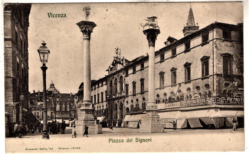 Cartolina antica Vicenza piazza dei Signori