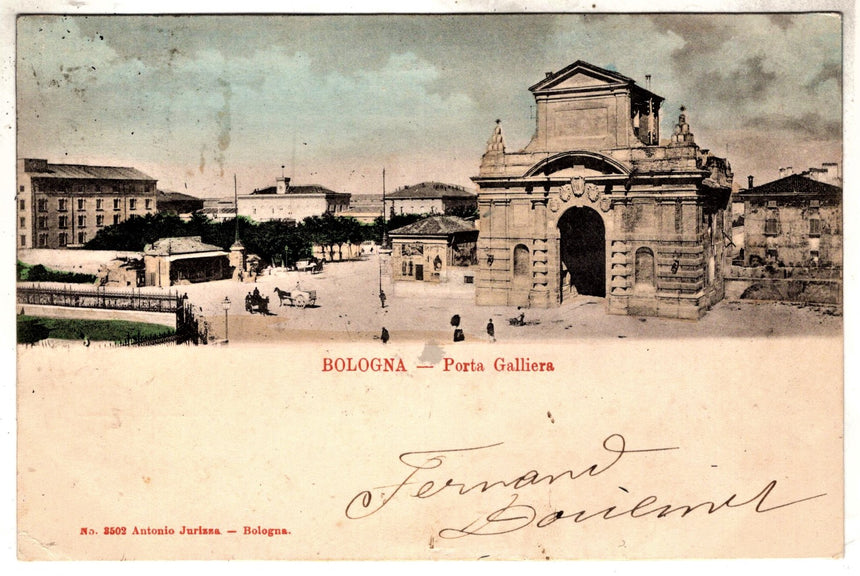 Cartolina antica Bologna Porta Galliera