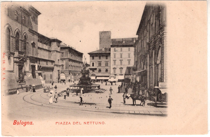 Cartolina antica Bologna Piazza del Nettuno