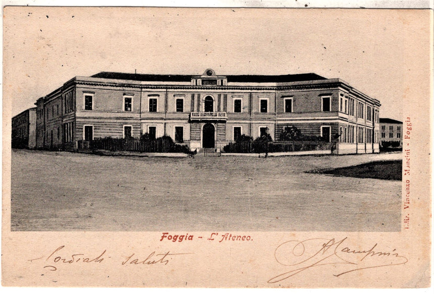 Cartolina antica Foggia l Ateneo