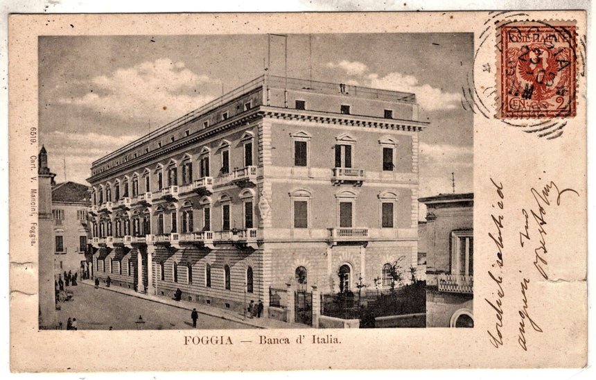 Cartolina antica Foggia Banca d Italia