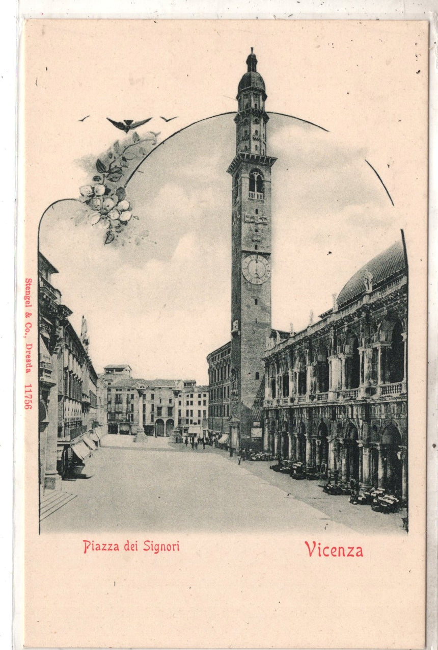 Cartolina antica Vicenza piazza dei Signori