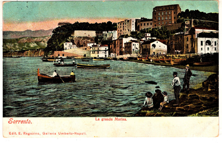 Cartolina antica Sorrento La grande Marina