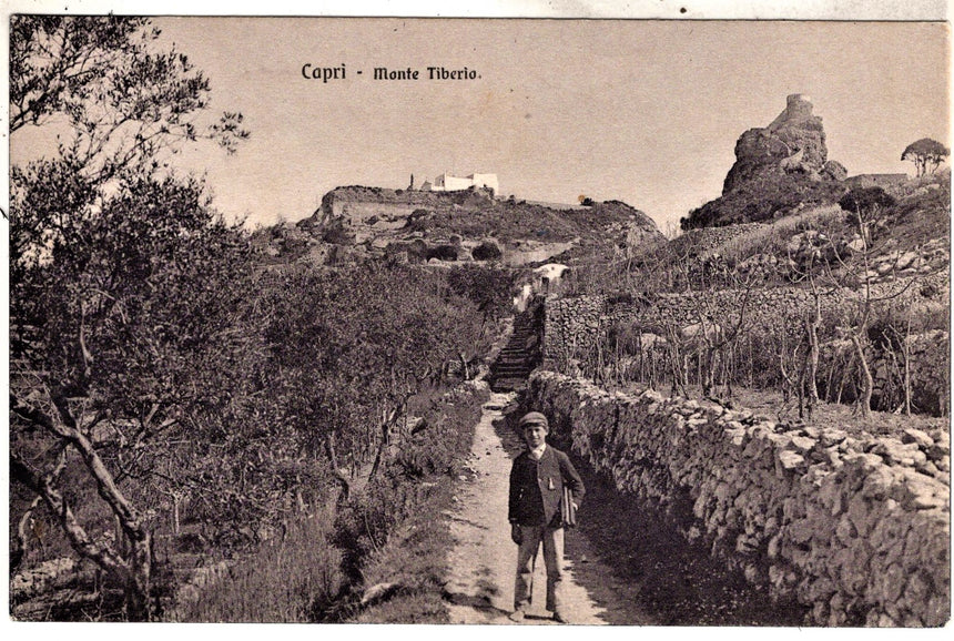 Cartolina antica Capri monte Tiberio