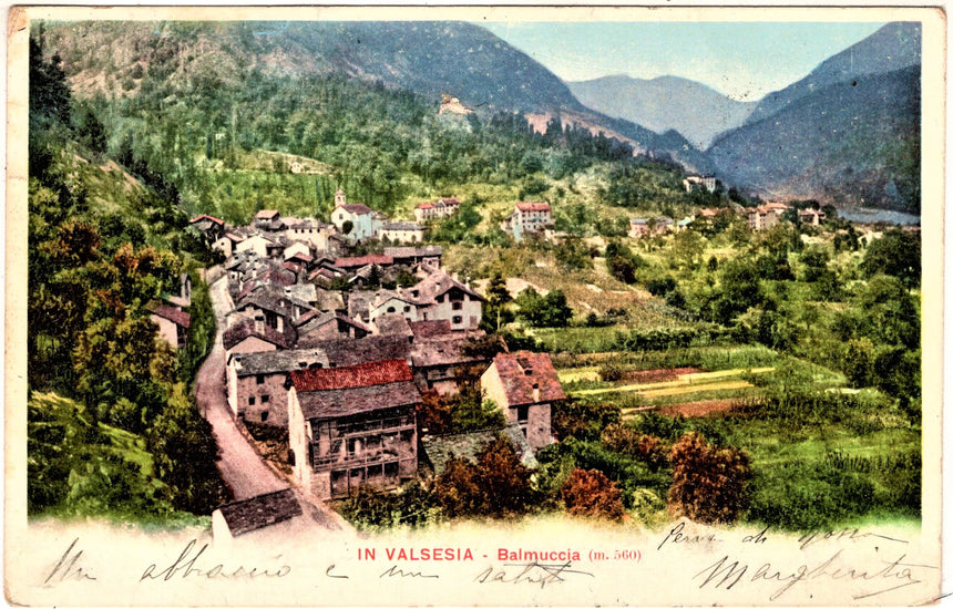 Cartolina antica Valsesia Balmuccia Vercelli