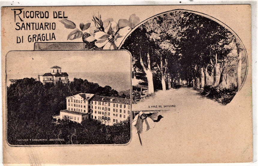 Cartolina antica Ricordo del Santuario di Graglia Biella