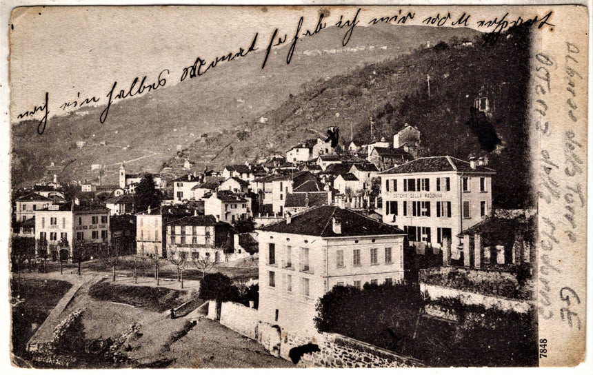 Cartolina antica Luguria posto sconosciuto Osteria Madonna albergo della Torre