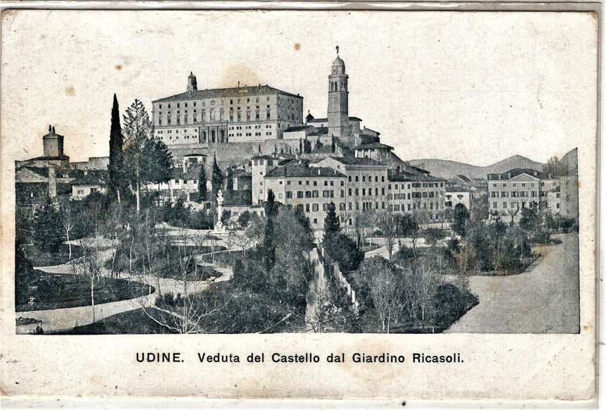 Cartolina antica Udine veduta dal castello Ricasoli