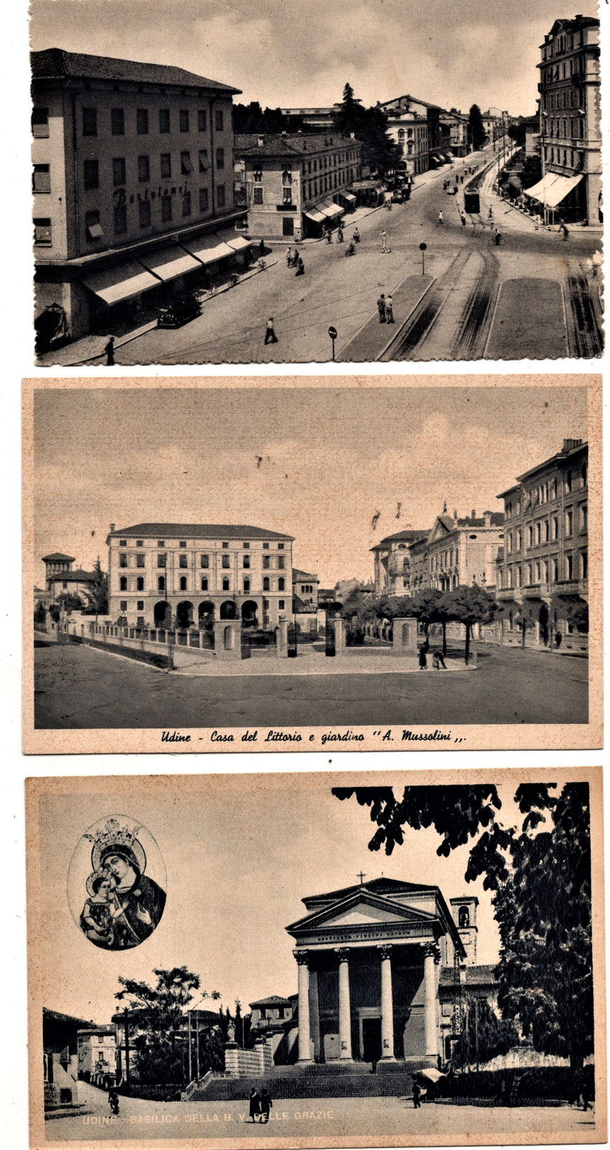 Cartolina antica Udine basilica della B.V. delle Grazie