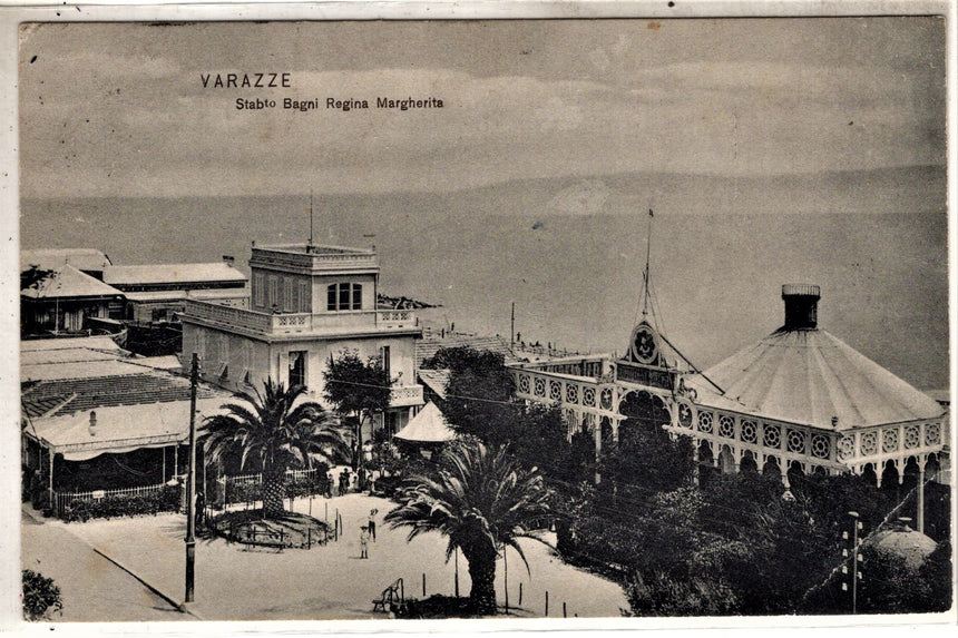 Cartolina antica Varazze Stab. Bagni Regina Margherita