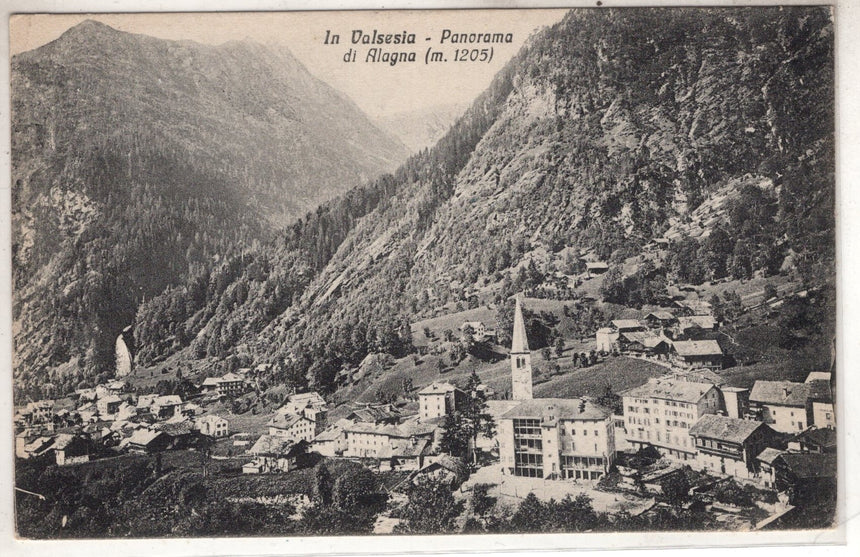 Cartolina antica Valsesia panorama di Alagna