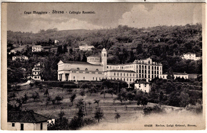 Cartolina antica Lago Maggiore Stresa collegio Rosmini