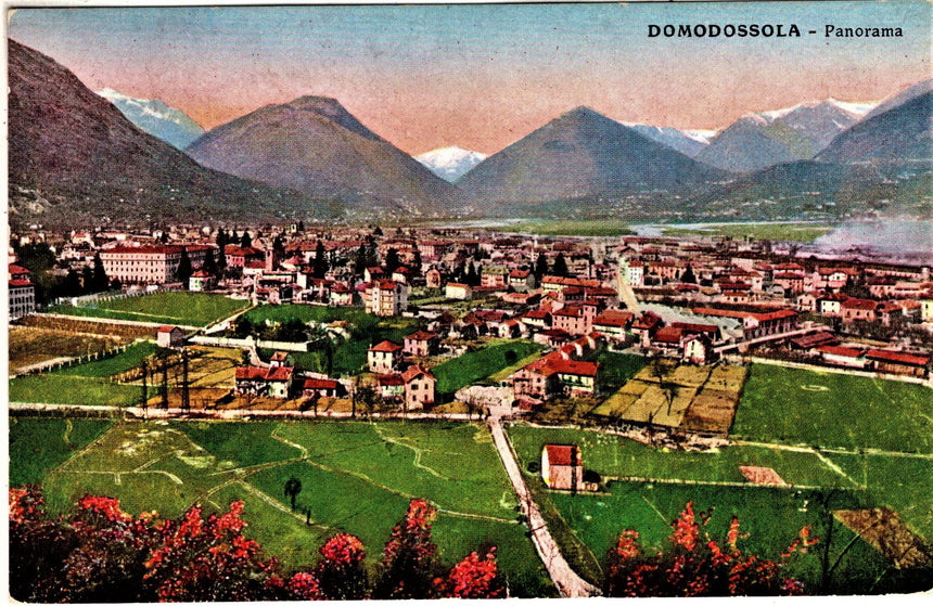 Cartolina antica Domodossola panorama