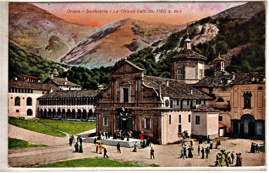 Cartolina antica Santuario Oropa la chiesa