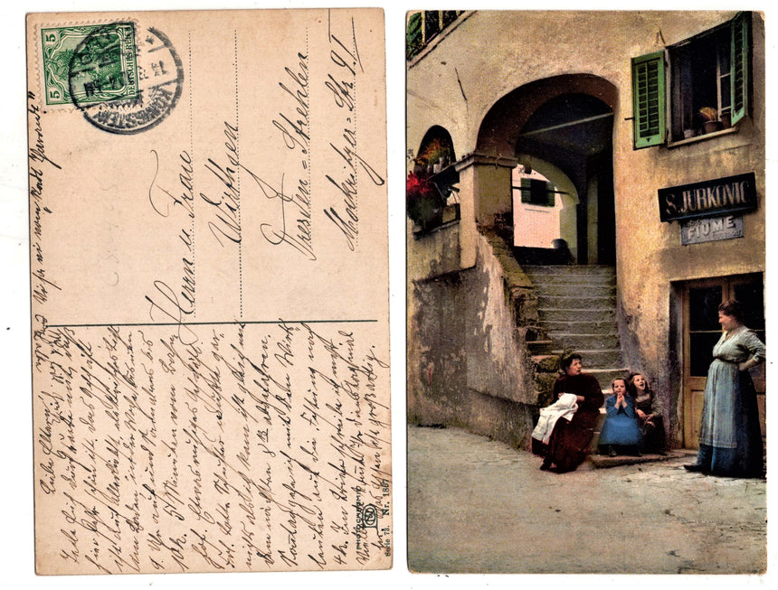 Cartolina antica Fuime particolare