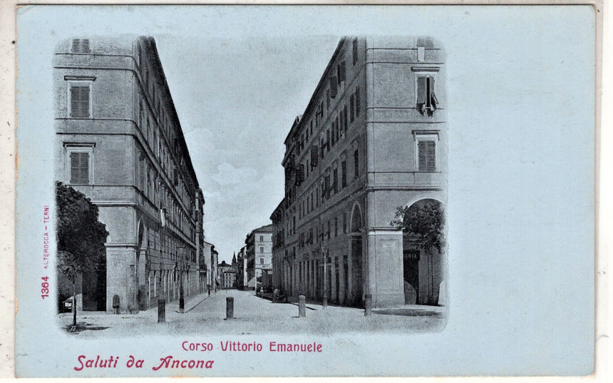 Cartolina antica Saluti da Ancona corso V.Emanuele