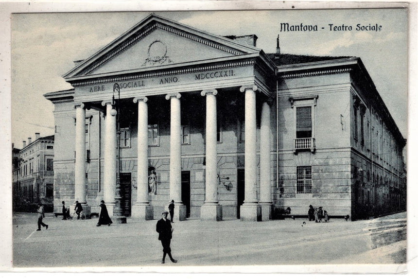 Cartolina antica Mantova Teatro Sociale