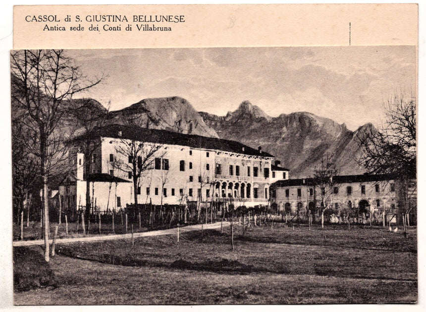 Cartolina antica Belluno Cassol di S.Giustina sede dei conti di Villabruna