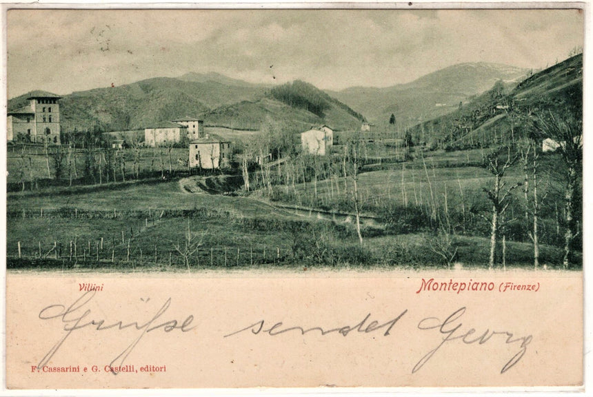 Cartolina antica Firenze Montepiano Villini