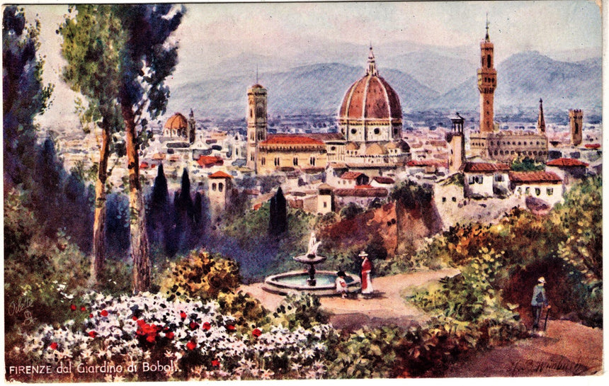 Cartolina antica Firenze Panorama Oilette