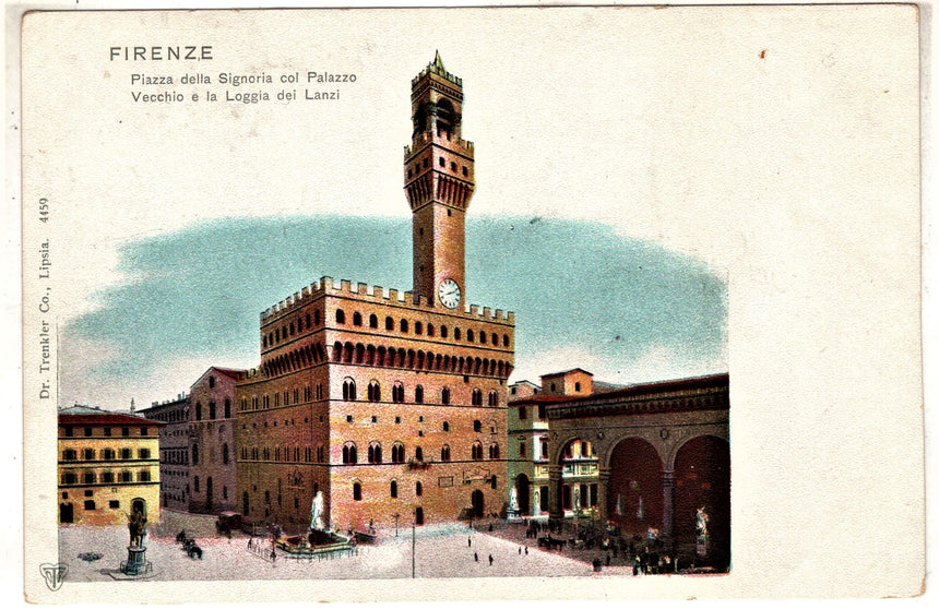Cartolina antica Firenze piazza della Signoria