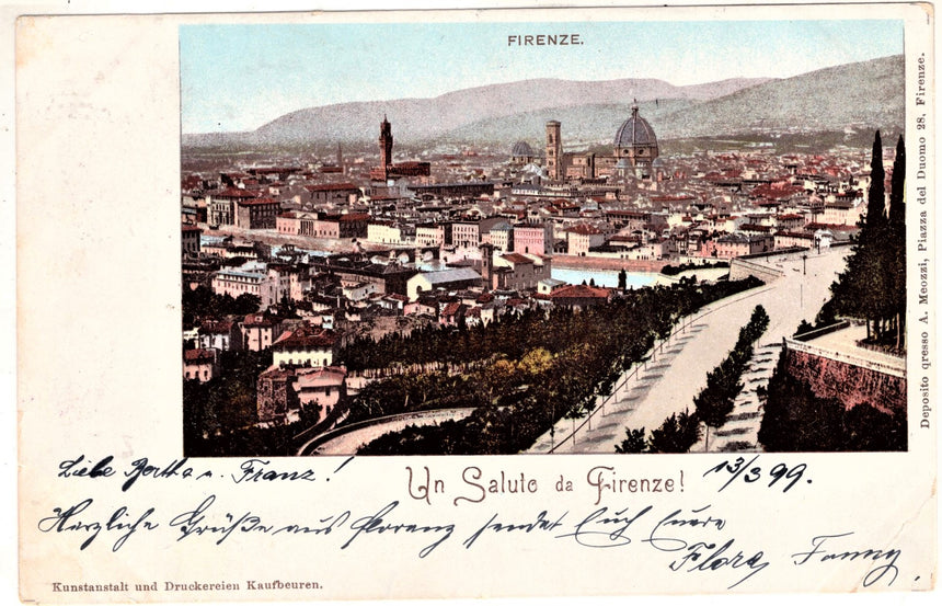 Cartolina antica Firenze panorama