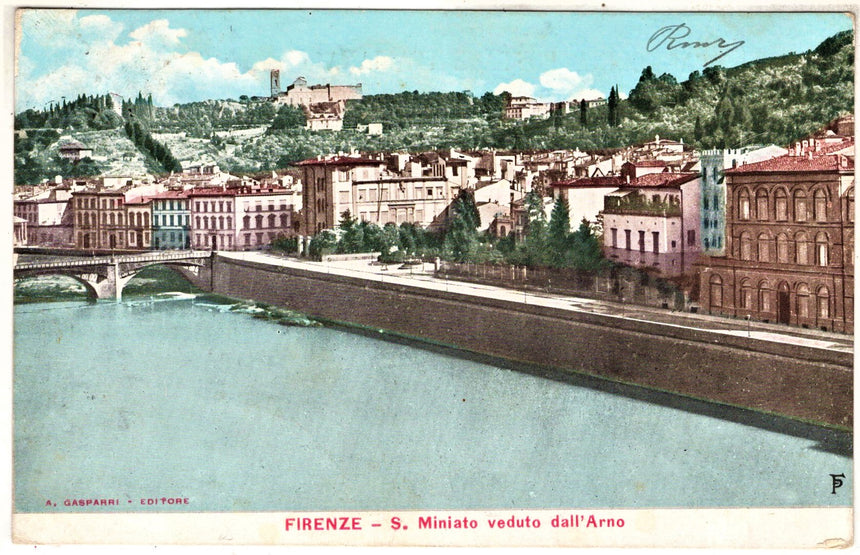 Cartolina antica Firenze San Miniato dall Arno