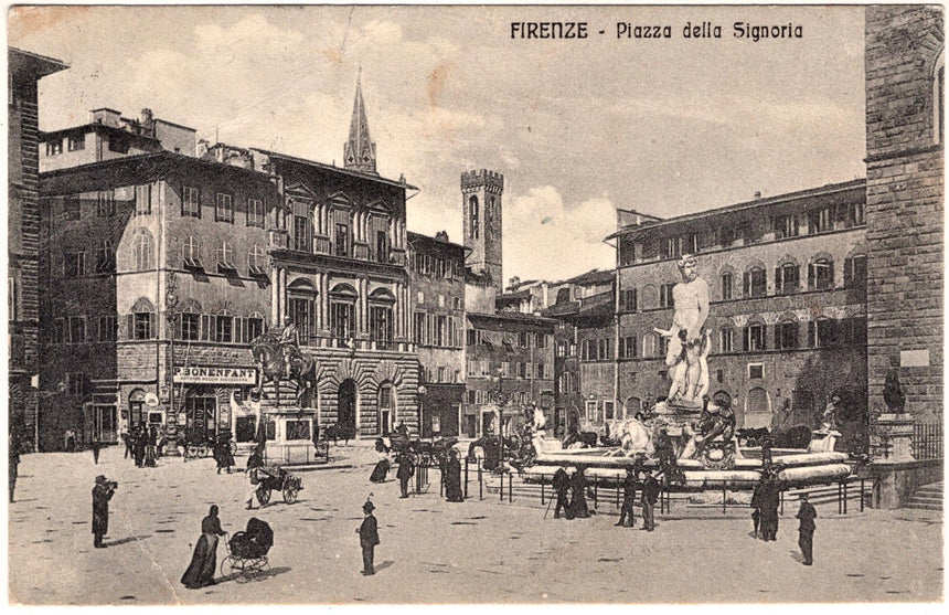 Cartolina antica Firenze Piazza della Signoria